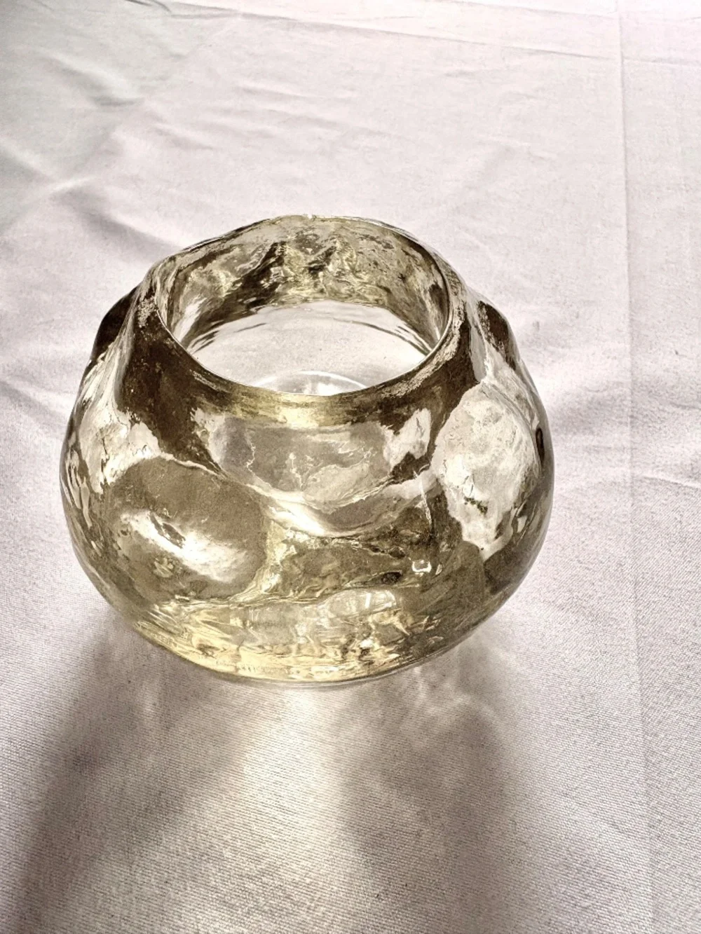 Vintage Kosta Boda Snowball Molded Crystal Votive Candle Holder 3